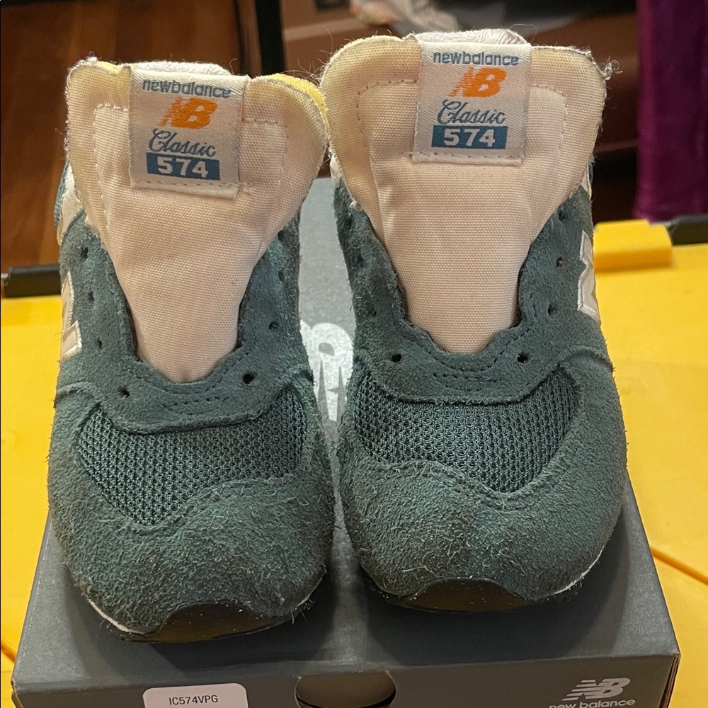 New Balance Kids 574 Teal Sneakers